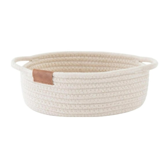 Canasta tejida de algodón para organizar el organizador de baño Bin Cesta de almacenamiento de cuerda tejida multifuncional para toallas de dormitorio S