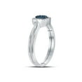thumbnail image 3 of Sterling Silver Womens Round Blue Color Enhanced Diamond Heart Bridal Wedding Set 1/8 Cttw, 3 of 4