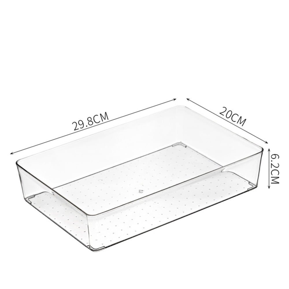 Glad Clear Plastic Organizer Bin – 9.5” x 3” x 2.2” Drawer Storage Tray  with Non-Slip Feet