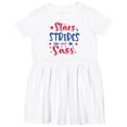 thumbnail image 3 of Inktastic 4th of July Stars Stripes and Sass Blue and Red Stars Girls Toddler Dress, 3 of 5
