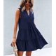 thumbnail image 2 of Vestidos casuales de verano para mujer, lindo vestido de playa sin mangas con cuello en V, mini vestido holgado, vestido corto plisado y fluido, XL, 2 of 5