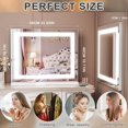 thumbnail image 2 of Fenair Vanity Mirror with Lights 22.8‘ * 18.1‘' LED Makeup Mirror Light Strip Dimmable 3 Color Modes Light up Mirror with USB Charging Port, 10X Magnification and Smart Touch, White, 2 of 7