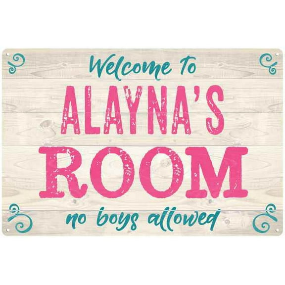 ALAYNA'S Room Kids Bedroom Sign Gift 8x12 Metal Sign 108120089228