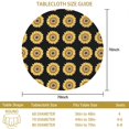 thumbnail image 3 of Sunflower and Grid Black Pattern Round Tablecloth 70"x70", Wrinkle Resistant Wipeable Table Cover for Kitchen Dining Room Picnic Patio and Party, 3 of 5