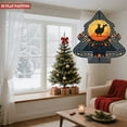 thumbnail image 3 of Stylized Metal Hanging Christmas Tree Wind Spinner - Intricate Layered Design with Decorative Leaves & Flowers for Garden Decor, 3 of 7