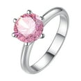 thumbnail image 2 of 1 to 3 Carat D Color VVS1 Moissanite Diamond Rings for Women, S925 Sterling Silver 18K Gold Plated Pink Engagement Rings for Women - Wedding Valentine's Day Birthday Gift with Certificate, 2 of 8