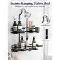 thumbnail image 3 of Sentryse Shower Caddy Hanging, Never Rust Shower Organizer, Over The Head Caddy with Hooks, Soap Holder, Toothbrush Holder, Razor Holder, No Drilling, Black, 3 of 9
