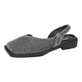 thumbnail image 4 of Rokment Metallic Glitter Closed Toe Mules Slingback Dressy Sandals for Women Stylish Casual Square-Toe Chunky Low Heels Slip on Walking Loafers Summer Fall Flat Dress Shoes Grey Size 6, 4 of 6