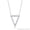 Silver, variant on Upside-Down Open-Triangle Charm CZ Crystal Pave Pendant & Necklace in .925 Sterling Silver