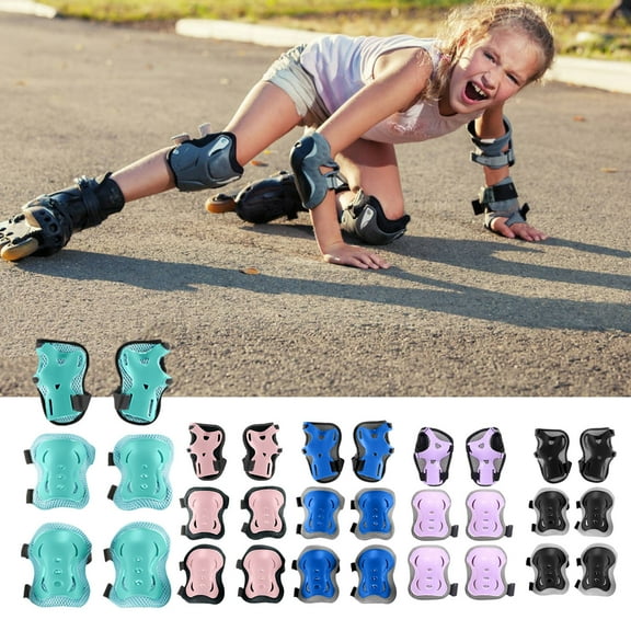 sunsanly 1 Set Kids Roller Skating Protective Gear Skateboarding Scooter Biking Cycling Sports Toddlers Boys Girls Wrist Guard Knee Elbow Pad Protector