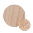 thumbnail image 4 of WRISTBIQUE Craft Wood Board Round Wooden Plate Beige 5Pcs 3.9In, 4 of 10