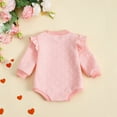 thumbnail image 3 of Toddler Girls Valentine's Day Long Sleeve Letter Prints Triangle Romper Bodysuits, 3 of 8