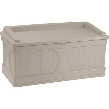 Suncast 99 Gallon Light Taupe Resin Storage Seat Deck Box DB9500