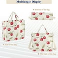 thumbnail image 6 of FORMRS Womens Corduroy Tote Bag Crossbody Shoulder Handbag with Pocket, Red Cherry, 6 of 7