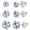 Silver-B, variant on Limerencia Hypoallergenic Titanium Jewelry Flat Back Cartilage Earrings, Cubic Zirconia Studs, Pack of 4 Pairs