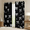 thumbnail image 2 of Castle Fairy Cute White Bow Knot Curtains Pack Of 2 (42X84 Each) for Girls Women Teens,Love Heart Print Curtains Blackout,Dreamy Princess Bedroom Curtains,Luxury Bedroom Decor, 2 of 6