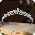 thumbnail image 1 of wonima44 SWEETV Wedding Tiaras and Crowns, Rhinestone Bridal Crown Princess Tiara Headpieces for Women and Flower Girls, Bridgerton Hair Accessories for Birthday Prom Quinceanera, 1 of 1