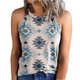 thumbnail image 5 of Camiseta sin mangas con cuello halter para mujer, camisa sin mangas con estampado de cuello redondo, informal, elegante, para fiesta en la playa, 5 of 6
