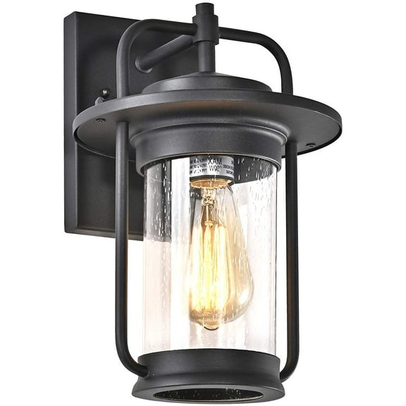 RADIANCE Goods Transitional 1 Light Textured Black Outdoor Wall Sconce 13" Height