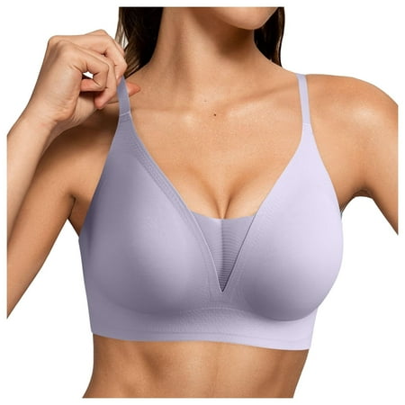 Zshosam Women Sexy Lace Front Button Shaping Cup Adjustable Shoulder Strap Large Size Underwire Bra(Purple XL)