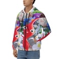 thumbnail image 2 of Lsque Pikmin for Mens Full-zip Hoodie, Zip-up Pullover Hooded Sweatshirt, Kangaroo Pocket Hoodie Ideal for Daily Wear, Travel, and Home-3X-Large, 2 of 8