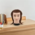 thumbnail image 4 of Raindrops Human Hair Mannequin Head for Barber and Hairdresser Practice in Brown Color, 4 of 7