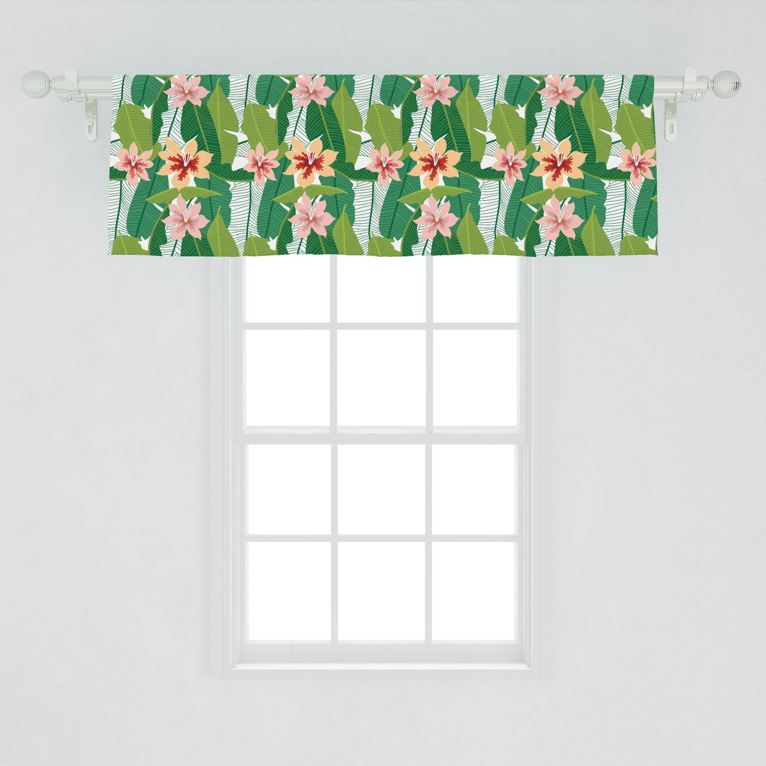 Floral Window Valance, Exotic Hawaiian Style Botanical ...