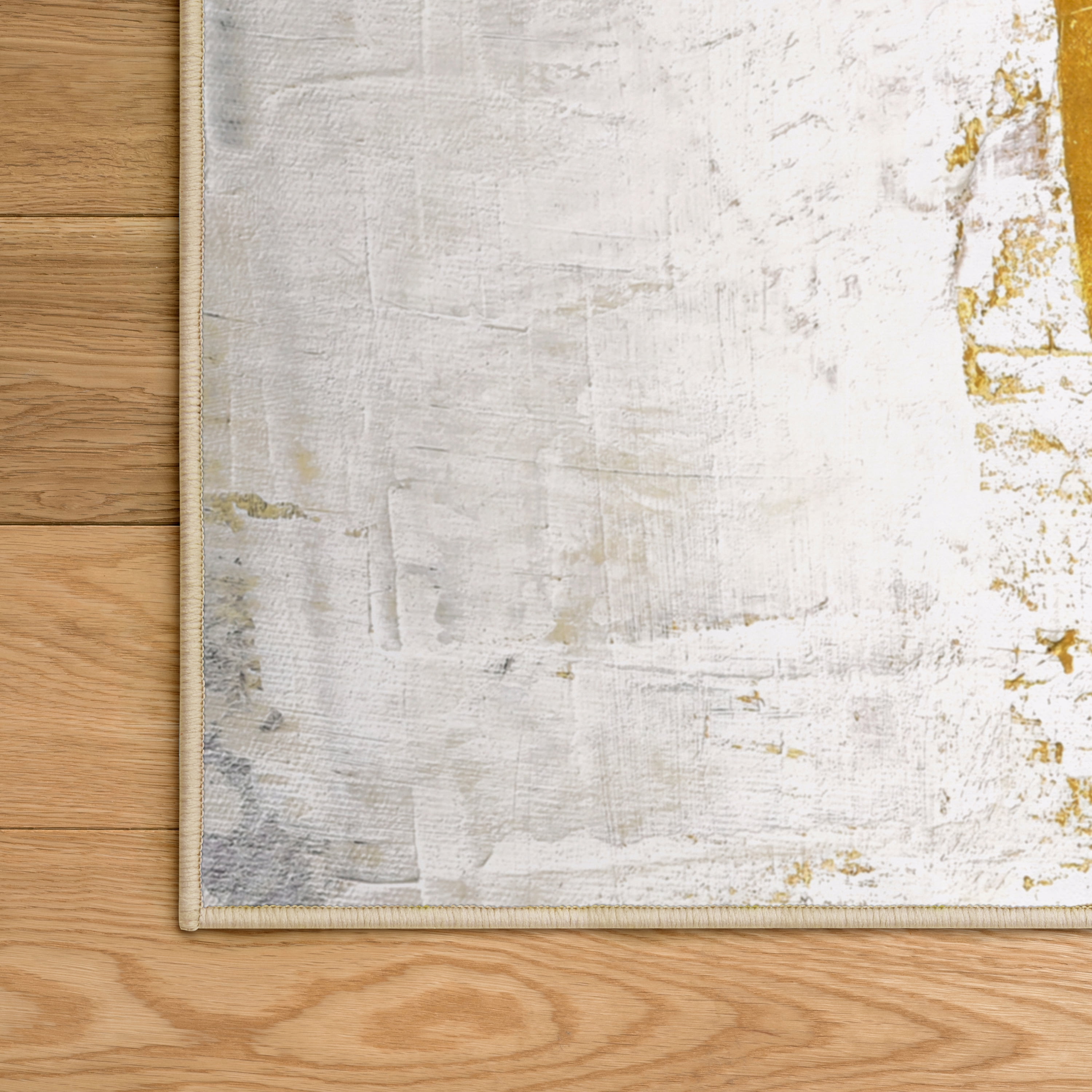 White Items Washable Abstract Art Area Rug size 8'x10', Power-loomed, Heavenly Softness with Non-Slipping Backing