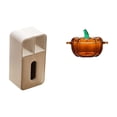 thumbnail image 1 of Caja De Pañuelos Rectangular Multiusos Con Tapa, Servilletero Con Forma De Calabaza Para Oficina, Control Remoto, Plato De Dulces De Vidrio, Tazón Para Servir Galletas, Color Naranja, 1 of 8