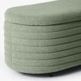 thumbnail image 4 of WestinTrends 42" Wide Mid-Century Modern Upholstered Teddy Sherpa Tufted Oval Storage Ottoman Bench, Ice Green, 4 of 7