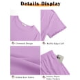 thumbnail image 6 of MOSHU Womens Pajamas Sets Ribbed Knits Tops and Elasticated Waist Shorts with Pocket Ruffle Edge Lounge Sets, 6 of 10