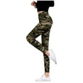 thumbnail image 2 of ZhiZhuang Women Pants Brushed Camo Leggings Stretchy High Waist Workout Yoga Tummy Control Running Pants, 2 of 3