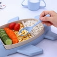 thumbnail image 4 of Airplane Shaped Kids Tableware Set With Separate Plates Cutlery And Drinking Cup For Kitchen Dining Use, 4 of 8