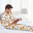 thumbnail image 4 of Mens Pajamas Set, Cute Corgi Dog Funny_E Button Down Long Sleeve Loungewear Sleepwear Pjs sets for Men, 4 of 5