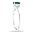 thumbnail image 3 of SZUL Women's Solitaire Emerald Wave Ring in 10K White Gold, 3 of 5