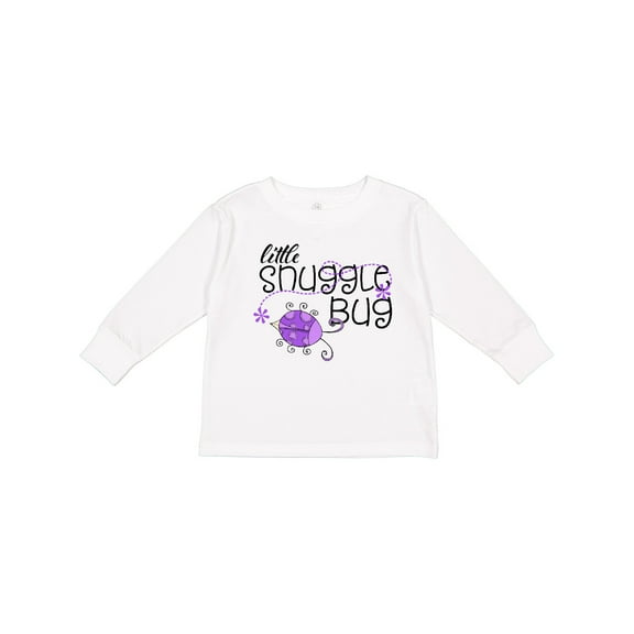 Inktastic Little Snuggle Bug Purple Beetle Boys or Girls Long Sleeve Toddler T-Shirt