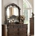 thumbnail image 4 of Bedroom Furniture Traditional Formal Queen Size Bed Dresser Mirror Nightstand 4pcs Set Dark Brown, 4 of 7