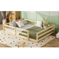 thumbnail image 4 of Generic Full Size Floor Bed, Montessori Floor Bed with Fence, Kids Montessori Bed Full Size, Wood Montessori Floor Bed for Kids, Girls, Boys, Oak., 4 of 9