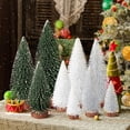 thumbnail image 6 of Ayieyill 9Pcs Mini Christmas Trees Christmas Decor Artificial Christmas Decorations with 4 Sizes, Christmas Tree Bottle Brush Trees Christmas Table Decorations (Green Silver White), 6 of 7