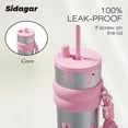 thumbnail image 6 of Sidagar 24 oz Pink Bow Double-Walled Leak-Resistant Lid with Straw Stainless Steel Tumbler, 6 of 7