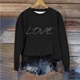 thumbnail image 5 of Tao Tao Kids Girls Boys Casual Crewneck Sweatshirt Letter Graphic Prints Blouses Long Sleeve Tops Cute Pullover Loose Fit For Valentines Day Black 2 Years, 5 of 7