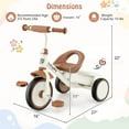 thumbnail image 3 of Tricycle Babyjoy pour Enfants Tricycle pour Tout-Petits avec Siège Ajustable et Panier de Rangement Vélo à 3 Roues Beige, 3 of 10