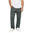thumbnail image 4 of SAWOBUUN Mens Solid Pants Straight Elastic Waist Pants Relaxed Fit Jogger Trousers with Zipper Pockets, 4 of 9