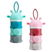 2 Pcs Three Layer Milk Powder Box Formula Container Food Dispenser Containers Travel