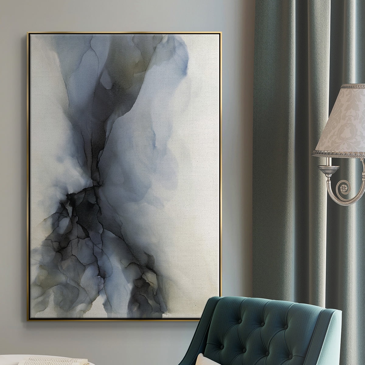 Low Tide Framed Premium Gallery Wrapped Canvas - Ready to Hang - 27 x 41 - Gold Floating Frame