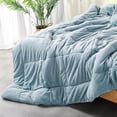 thumbnail image 6 of DOMDEC Luxury Flannel Fleece Comforter with Plush Sherpa Back - Faux Fur Blanket, Winter Warmth, Cloud Blue Queen Size 90x90 Inches, 6 of 7