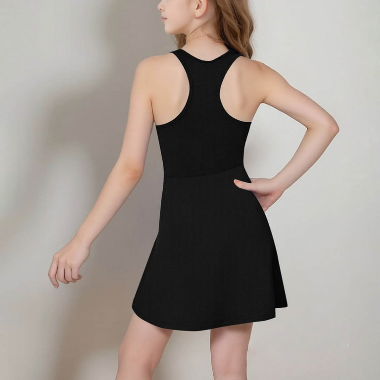 Fashion Girls Sports Dress Girls Racerback Tennis Dress Sleeveless