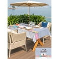 thumbnail image 4 of Outdoor Tablecloth with Umbrella Hole and Zipper, Happy Easter Rectangle Table Cloth 60x102 Inch Waterproof Tablecloth, Colorful Spring Eggs Haze Blue Wooden Picnic Table Cover for Patio Camping, 4 of 7