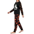 thumbnail image 4 of DAKIMOE Halloween Pajamas Family Matching Glow In The Dark Halloween Print Long Sleeve PJs Set Outfits 2 Pieces Cotton Loungewear Sleepwear for Adult Men Women Kids Toddler, Ghost, Mom-M, 4 of 7