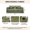 thumbnail image 3 of 78.8" Folding Floor Sofa Bed with Armrest, Chenille Sleeper Couch, No Assembly,Green, 3 of 8